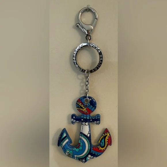 NWOT Vera Bradley Anchor Keychain Marina Paisley Pattern - Picture 2 of 4